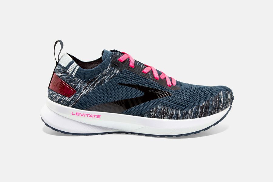 Brooks Levitate 4 Road Running Shoes Womens - Navy/Black/Pink - NYQUR-4289